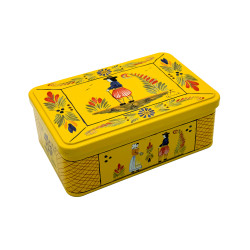 Palets Nature - Boîte métal décor faience jaune