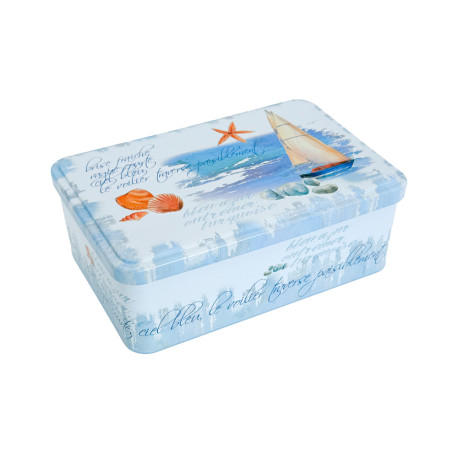 Palets Nature - Boîte métal décor coquillage