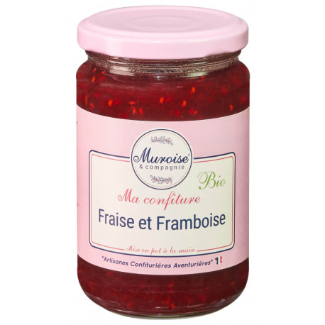 Confiture de fraise et framboise bio 350g - Muroise & Compa
