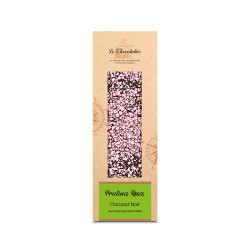 Tablette Chocolat Noir Pralines Roses 90g