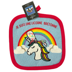Manique bleu licorne 20 x 20 cm