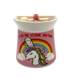Pot à sel mural rose licorne