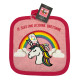 Manique rose licorne 20 x 20 cm