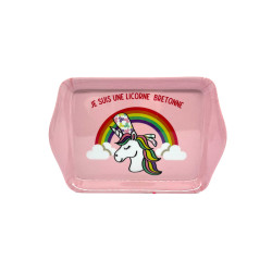 Plateau rose licorne 14 x 21 cm