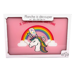 Planche à découper rose licorne 20 x 30 cm