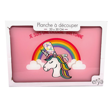 Planche à découper rose licorne 20 x 30 cm