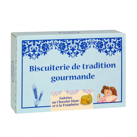 Galettes Chocolat blanc Framboise - Boîte carton 300g